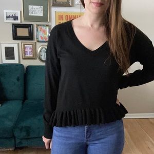 Like New BP Black Ruffle Sweater Size Small